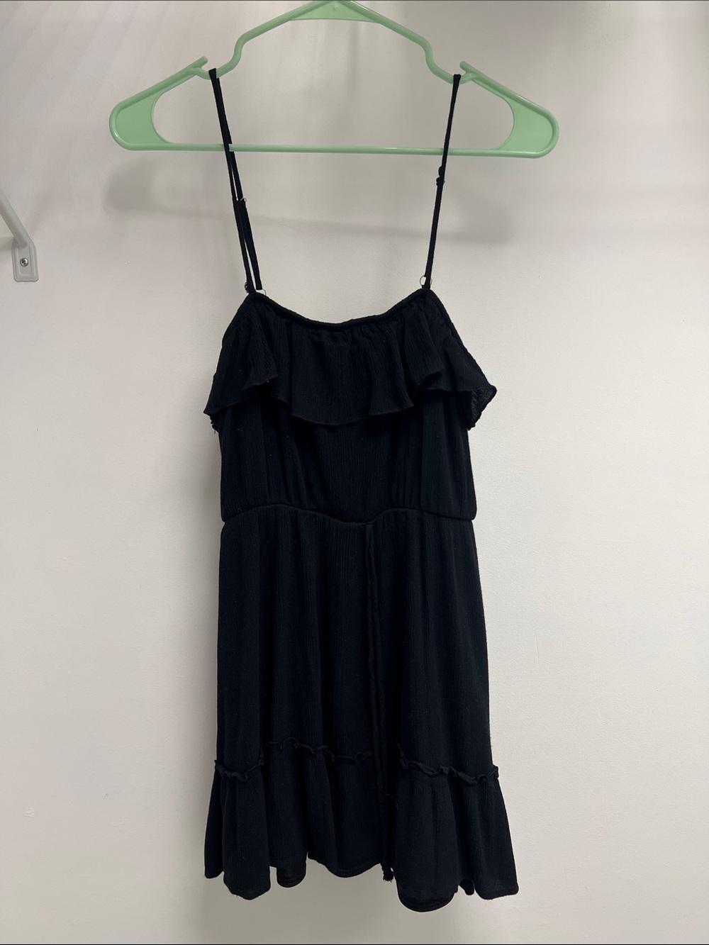 Altar'd State Black Tiered Ruffle Mini Dress